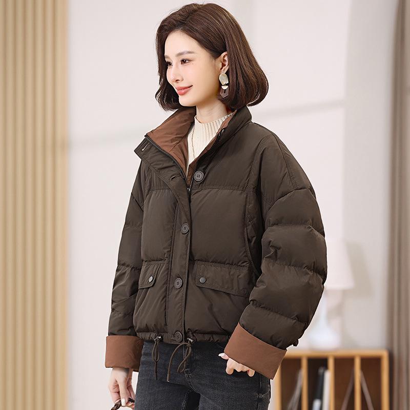 Women's 2024 New Style Thickened Down Jacket - Short, Loose, Petite Fit, White Duck Down, Warm Mom Fashion Coat