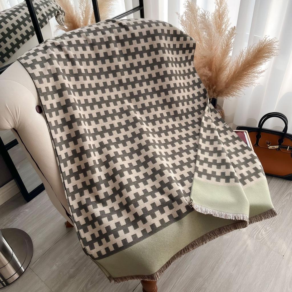 Imitation Cashmere Scarf Women'S Thickened Fringed Warm Shawl Scarf Scarf