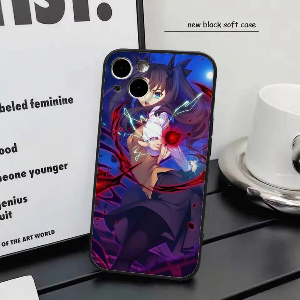 Fate Stay Night For IPhone 17 Air 16 15 14 13 12 11 Pro Black Soft Cover Phone Case