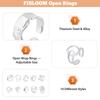 10Pcs 10 Style Alloy & Stainless Steel Open Cuff Ring, Teardrop & Twist & Knot, Platinum, Inner Diameter: 14.5~19.3mm, 1Pc/style