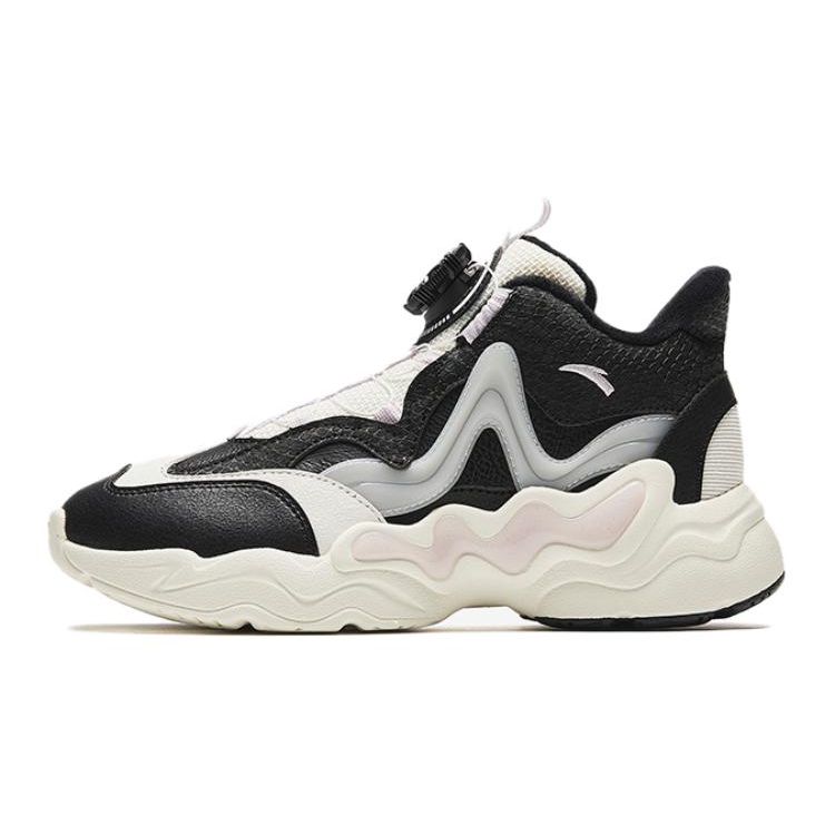 Anta Kids Knob Non-Slip Shock Absorbing Wear-Resistant Breathable Low-Top Running Shoes Kids running shoes White Black A322346906-4