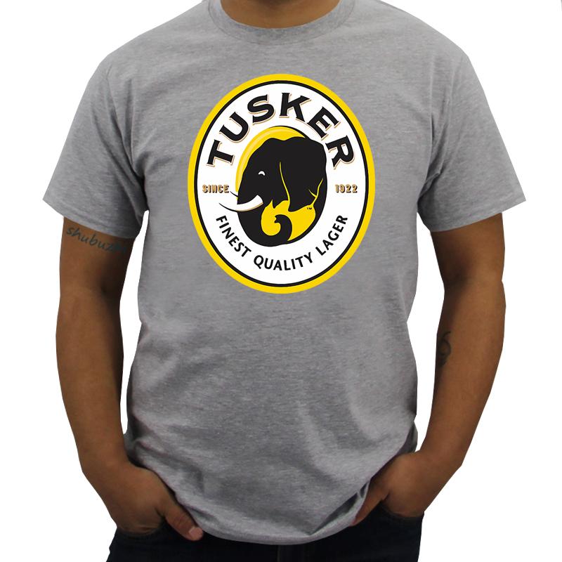Bavlněné pánské tričko Tričko s logem Tusker Lager vtipná trička letní topy pánská vysoká trička nové černé tričko pro kluky
