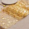 Glitter Bling Star Table Runner Thin Mesh Christmas Gift Dining Table Decoration Home Decor Metallic Tablecloth