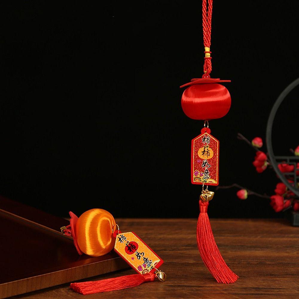 Handmade Chinese Lucky Persimmon Pendants Traditional Spring Festival Supplies New Year Decoration
