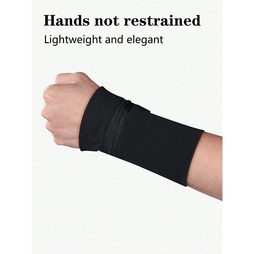 1pc Outdoor Sports Wrist Bag For Men And Women Cycling Fitness Arm Bag Elastic Comfortable Running Wristband Storage Bag For Travel Storage Bag