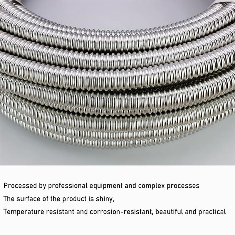 304 Stainless Steel Corrugated Pipe, 16/16.8/20/25mm Water Heater Hose, Hard Corrugated Coil For Hot And Cold Water Inlet And Ou