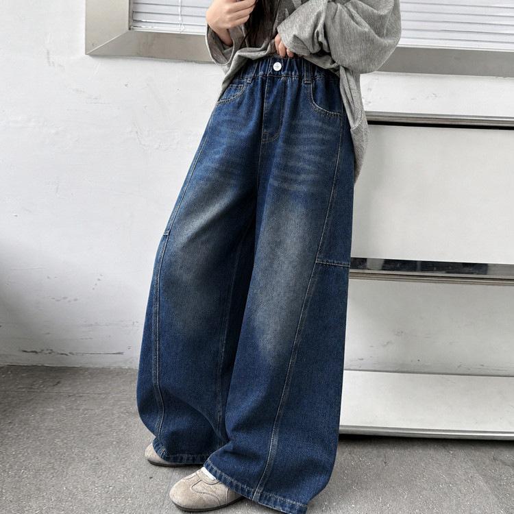 Herbst 2026 Mädchen Weite Golfhose - Gerade, Vielseitige Jeans für Kinder