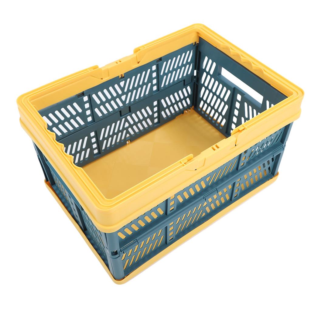 Faltbare Körbe mit Griffen PP Wasserdichte Faltbare Aufbewahrungskisten für Zuhause Küche Schlafzimmer Büro Gelb Grün