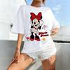 Koszulka damska Disney Myszka Minnie 2026 Lato Vintage Kreskówka Bawełniana T-shirt Casual Krótki Rękaw Top z Nadrukiem Ubrania Y2k