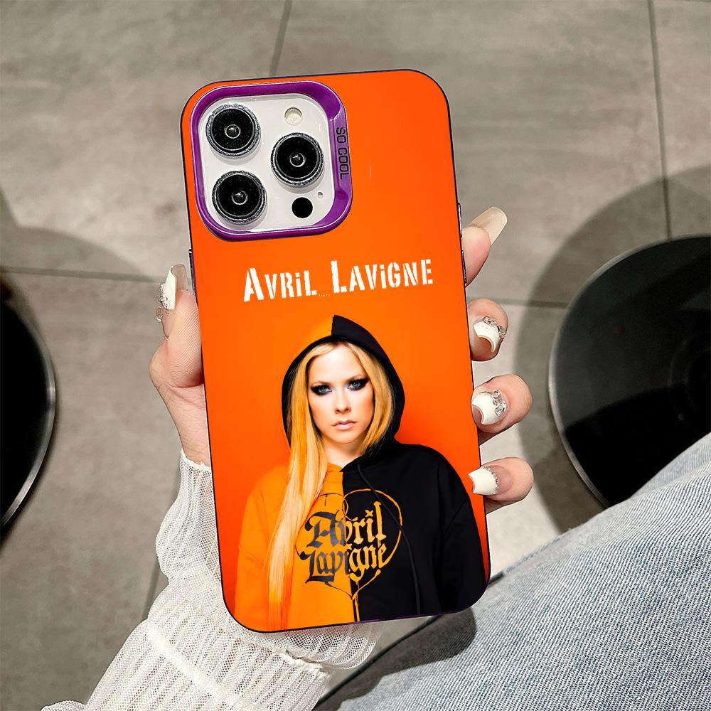 Avril Lavigne Purple Translucent Mobile Phone Case for iPhone 17 16 15 14 13 12 11 X XR XS Air Pro Max Plus Colorful Cover