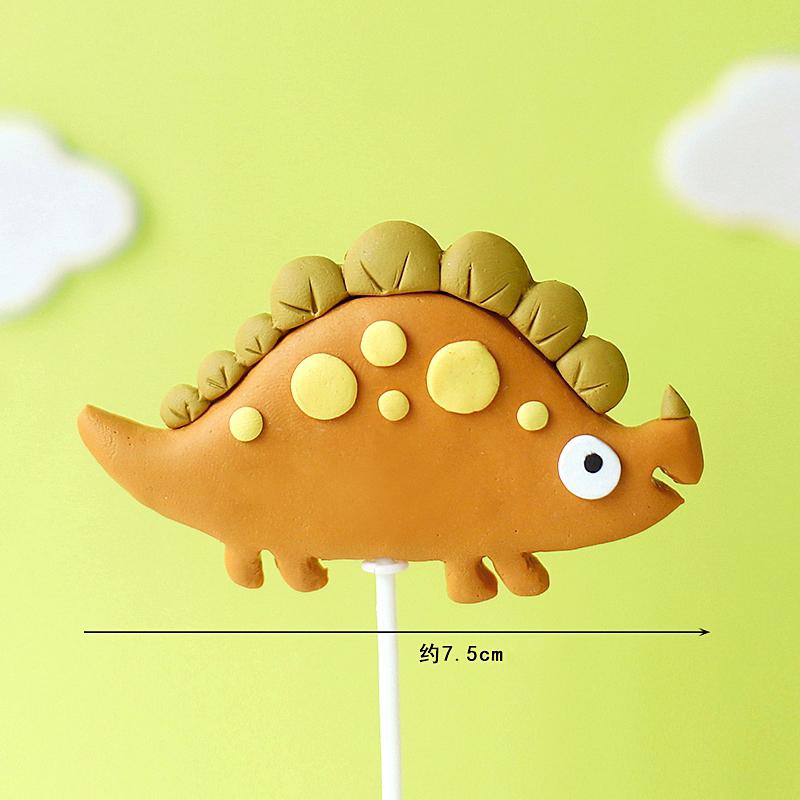 Dinosaur Cake Topper Little Dino Birthday Cake Decoration cute Dinosaur Leaves Grass for Kids Birthday Party  Baby Shower Decor