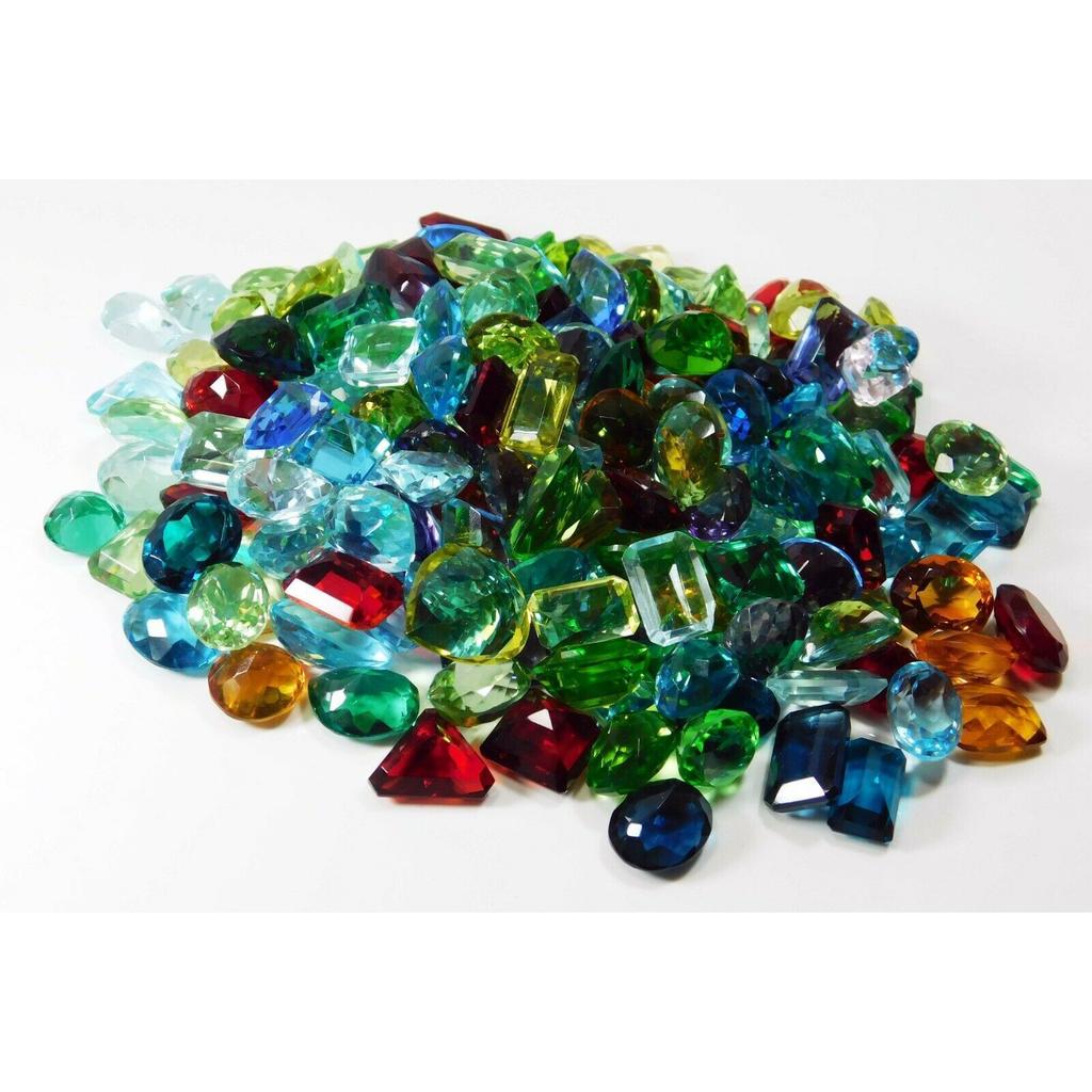500 Ct Lab-Created Topaz  Loose Gemstone CERTIFIED Mix Color & Shape Lot