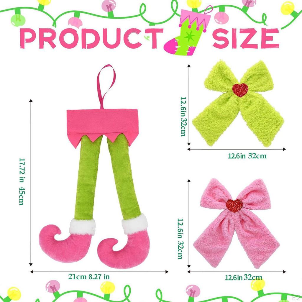 Christmas Tree Decorations Elf Legs Bowknots with Back Clip Fun Creative Ornaments for Fireplace