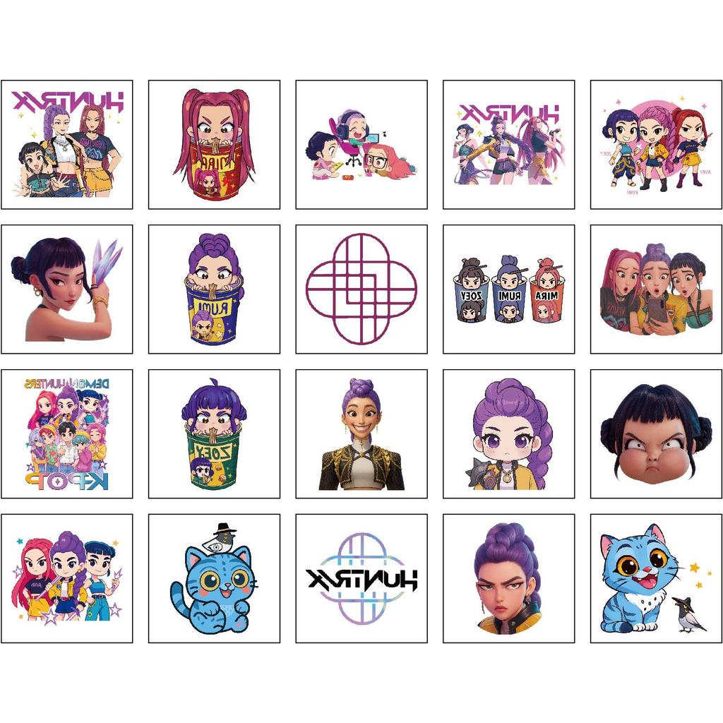 20 buc/set Desene animate Kpop Vânătorii de Demoni Autocolant Tatuaj Temporar Rumi Drăguț Tatuaj Rezistent la Apă Pentru Cadou Amuzant de Petrecere