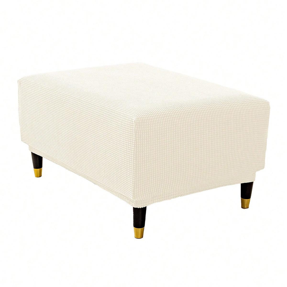 

1 шт. Эластичный чехол на табурет, Утолщенный всеобъемлющий квадратный чехол на низкий табурет, Бытовой чехол на табурет для ног дивана, Защита мебели s слоновая кость