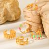Trendy style titanium steel jewelry, 18K gold stainless steel open ring, oil drop ring, non-fading hand jewelry