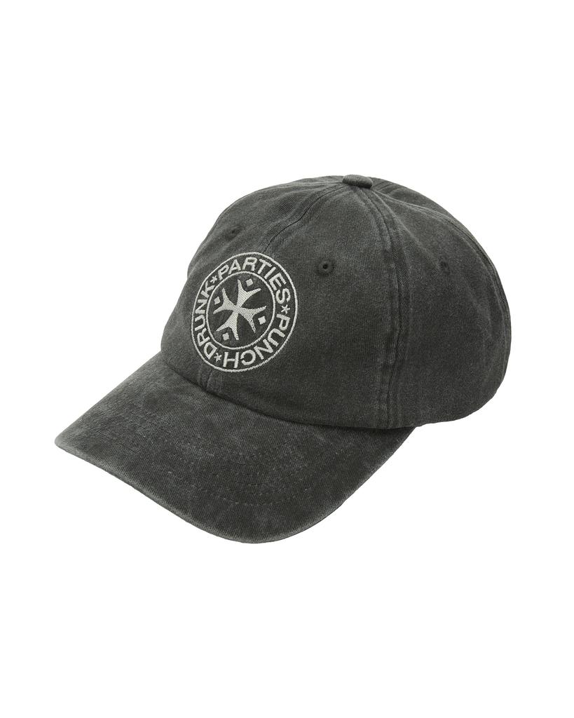 PUNCH DRUNK PARTIES Circle Logo Washed Ball Cap (Charcoal)