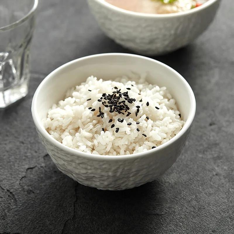 Creative Rice Bowl for Home Use 2023 New High Grade Cutlery Ceramic Bowl Spoon Single 4.5-inch Dining Bowl