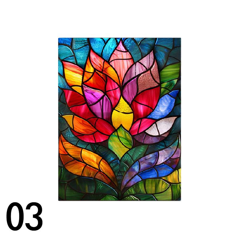 Colorful Stained Glass Film Self-adhesive Frosted Opaque Window Film Toilet Hotel Club Art Decoration Privacy Window Films