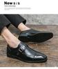 Plus Size Men's Color Block Buckle Monk Shoes - British Style Formal & Casual Leather Shoes