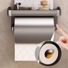 Punch-free Toilet Paper Holder Baffle Design 2-in-1 Paper Roll Rack Tissue Roll Hanger  Kitchen