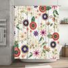 Colorful Floral Shower Curtain Decor Vivid Printed Bath Curtains with Hook Set for Bathroom Decoration in Pink Green Blue Red Ye