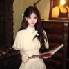 Sweet Temperament Japanese Lolita Lace Bow Short-Sleeve Cape Dress - New Summer Slimming Style