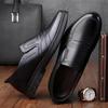 Men's Leather Shoes New Black Soft Bottom Anti Slip and Breath Shoes Men's Business Dress Casual Luxury Light Flat