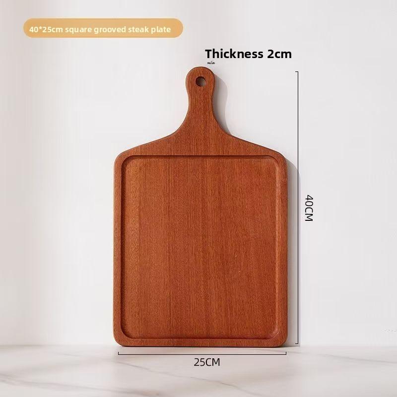 Ebony Wood Steak Tray Rectangular Sushi Board Anti Mold for Western Restaurant Pizza Shop