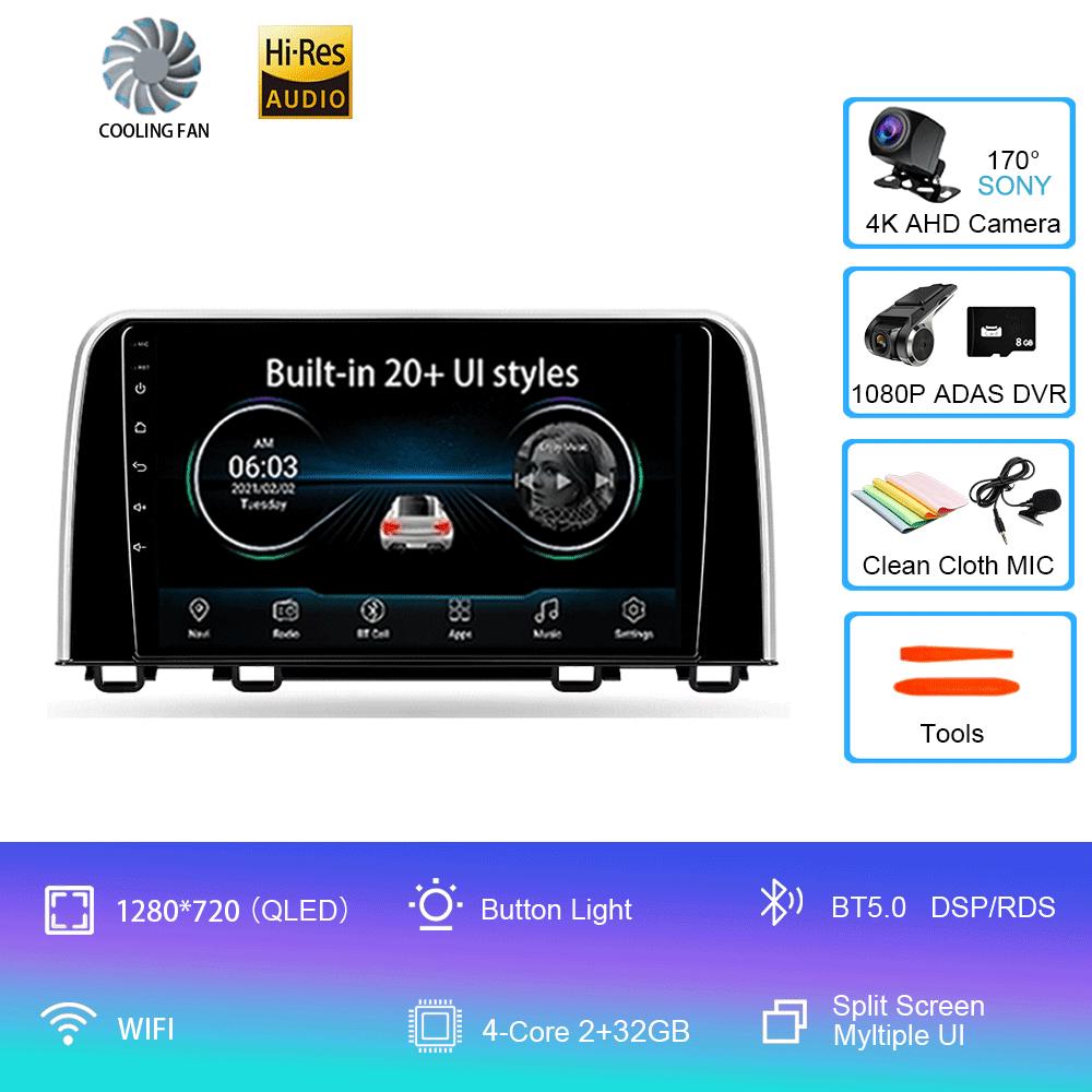 Android 14 Car Radio For Honda CRV CR-V 5 RT RW 2017 - 2022 Multimedia Video Player Navigation Stereo GPS No 2din 2 Din Dvd