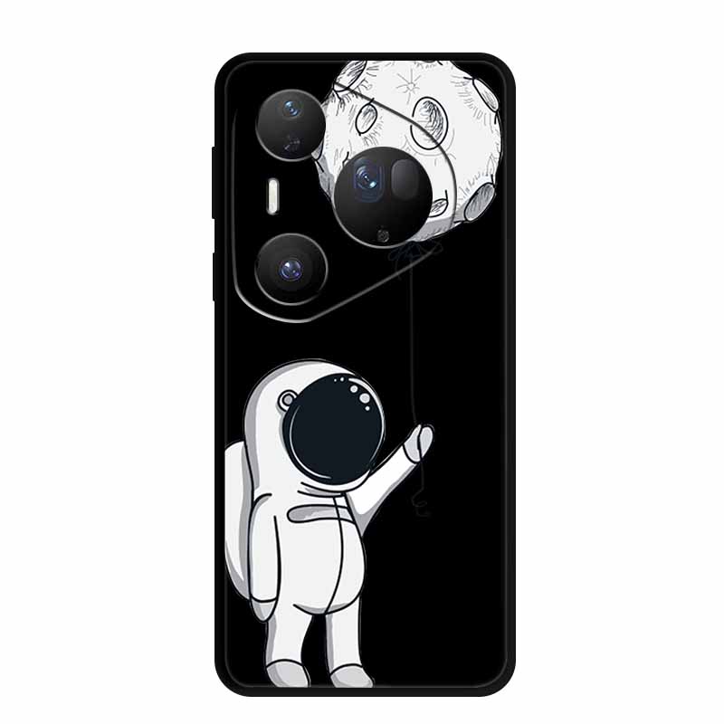 For Huawei Pura 80 Ultra 5G Case Coque Cartoon Cat Painted Black Silicone Soft Back Cover For Huawei Pura 80 Ultra Cases Shells