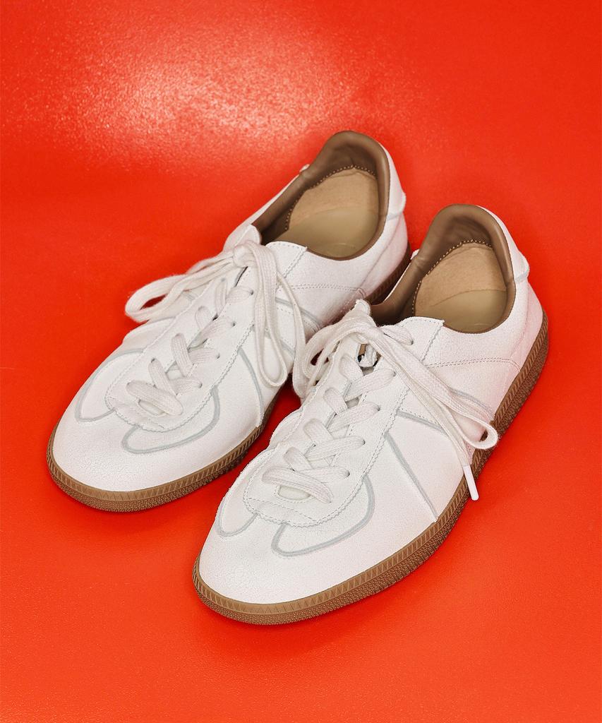 Yase Reverse Vintage Leather German Army Sneakers White