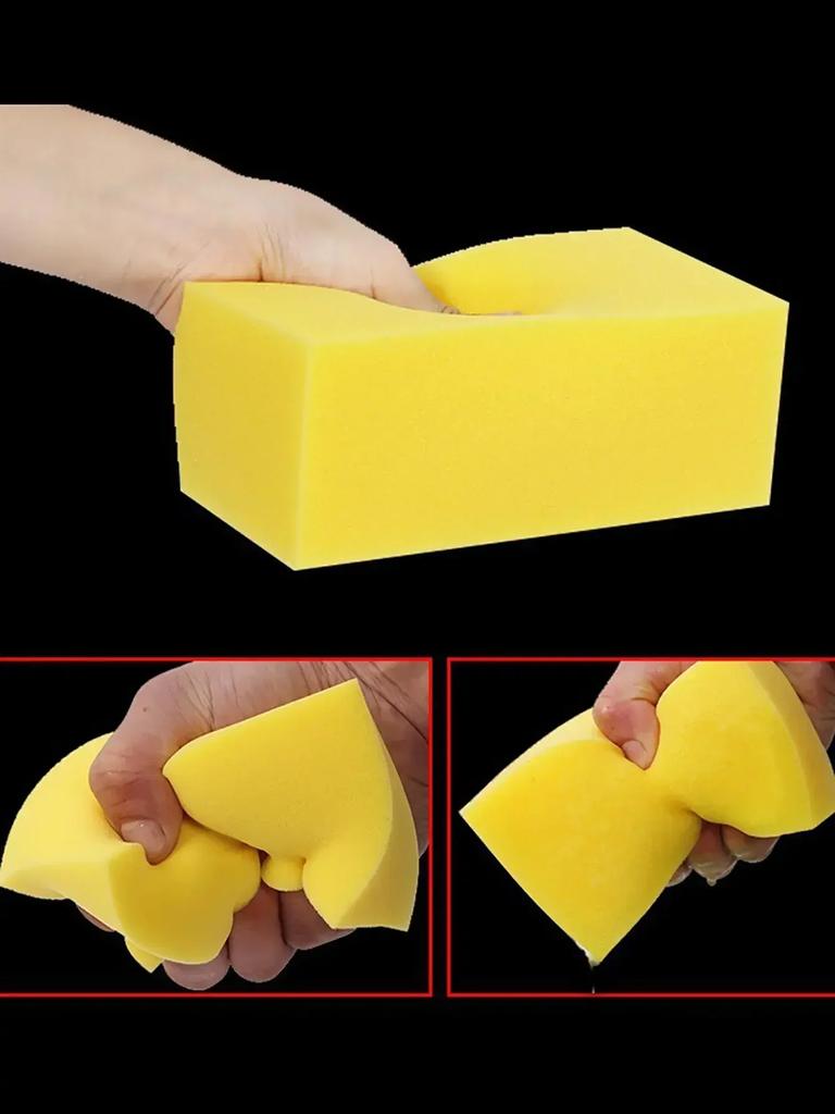 2pcsCleaning Exterior Brick Block Sponge Multi-function Absorbent High Density Car Wash, Scrub, Waxing and Decontamination Coral