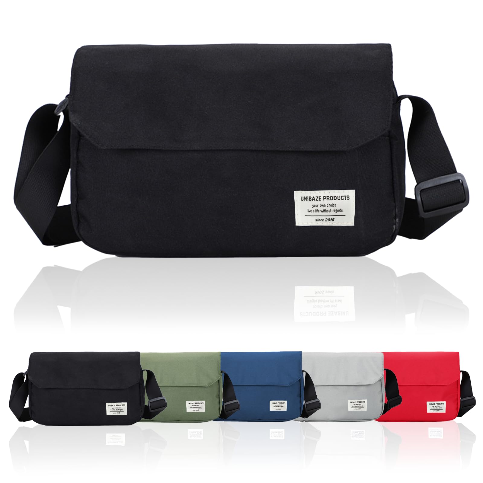 

Unibayes So Crossbody Nylon Shoulder Bag for Men and Simple Street Solid Color [Holds Much!] Small, Lightweight, Women, Style, (Black) чёрный