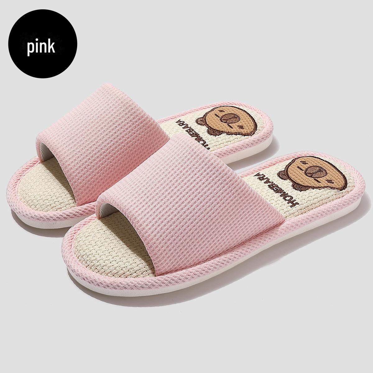 

Туфли из льна и хлопка: Большие бесшумные домашние тапочки для женщин и мужчин на весну/осень 38-39 is suitable for 37-38