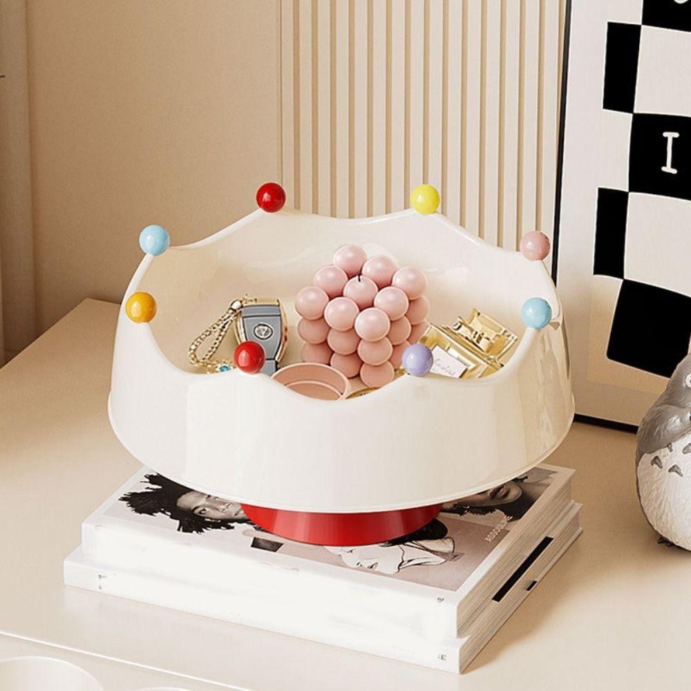 Crown Design Fruit Serving Plate Large Capacity Snack Plate Fruit Bowl with Fork Coffee Table