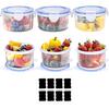 Lebensmittelaufbewahrungsgläser mit Deckel, 6er-Pack 300 ml Runde Malboxen, BPA-freier Kunststoffbehälter, Luftdicht Auslaufsicher, Gefrierschrank-Set 12er-Pack (6 Behälter + 6 Deckel