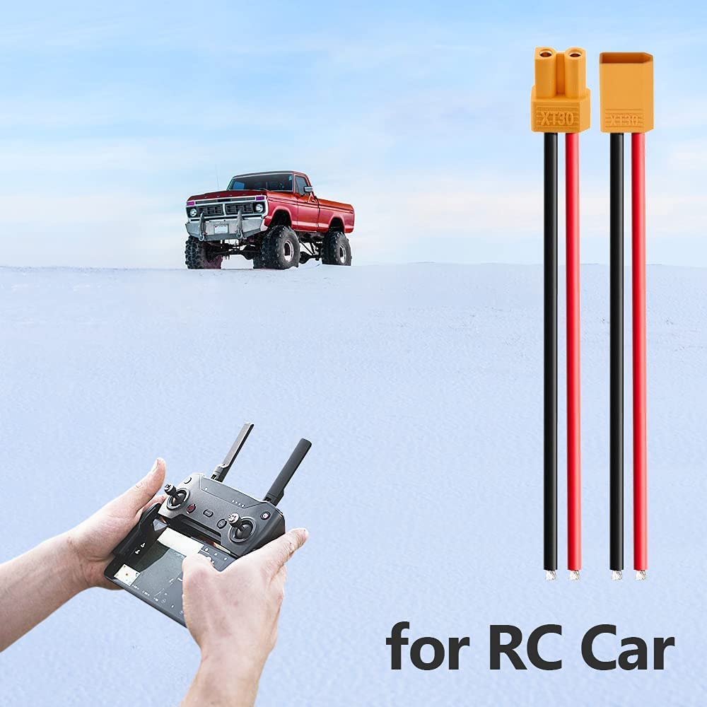 3 Paar XT30 Akkuanschlüsse mit 100mm 16AWG Silikonkabel | Für RC LiPo FPV Drohne | Langlebig & Flexibel | Gelb