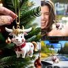 Whimsical Cow Acrylic Christmas Hanging Decoration For Interior Vehicle