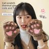 1 Stück Katzenpfoten-Plüsch-Halbfingerhandschuhe für Herbst und Winter, geeignet für tägliche Ausflüge, süßes Styling, süß und lustig, warm und gemütlich