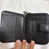 Used PRADA Saffiano Bi-fold Wallet Round Zipper Black Beautiful Condition