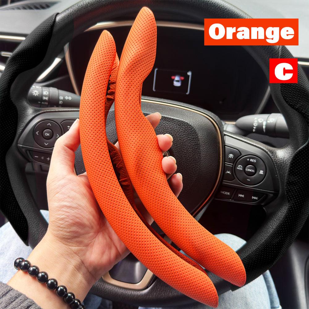 

2PCS Car Steering Wheel Covers Booster Micro Fiber Leather Auto Interior Decorative Accessories Glossy Carbon Fiber Looking