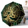 Goldener Baum des Lebens Automatischer Outdoor-Regenschirm Einziebares Design mit 8 Rippen Langlebig Leicht Perfektes Geschenk für Freunde Familie