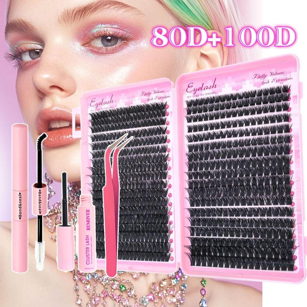 36 Rows 9-16mm Length 3D Faux Mink Lash Bond and Seal Fake Eyelash Makeup Enhancement