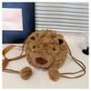 2025 new bear bag cute cartoon plush doll bear head bag doll backpack women's messenger bag