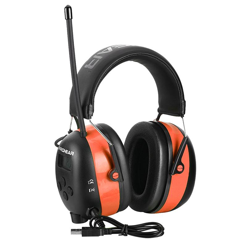 ZOHAN Electronic  Bluetooth 5.0 DAB/FM Radio Earmuffs With 2000 mA Rechargeable Battery For Weeding Noise Reduction Adjustable