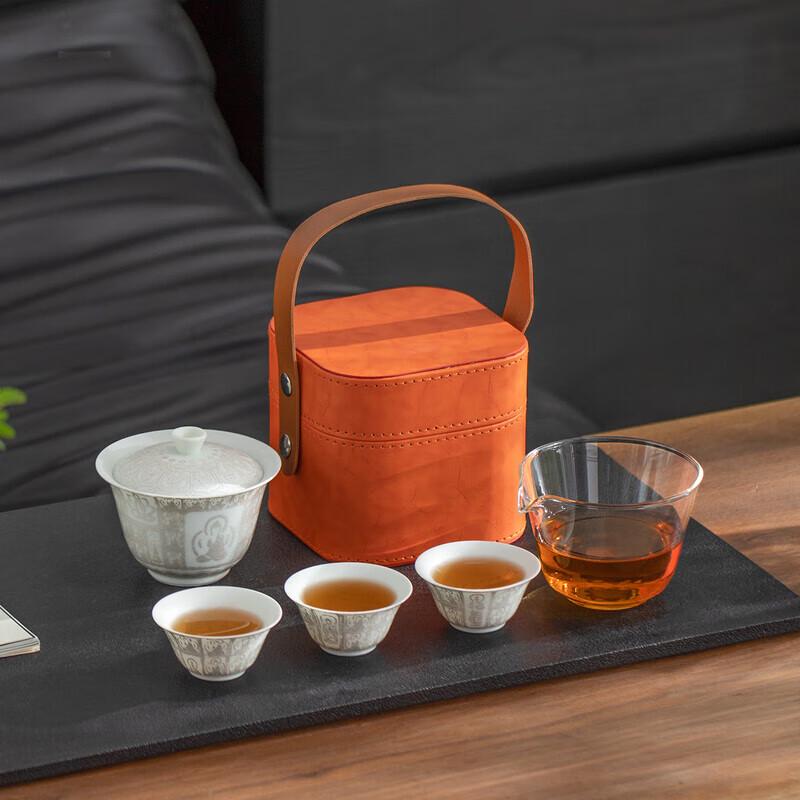 

Light Luxury Portable Gaiwan Kung Fu Tea Set