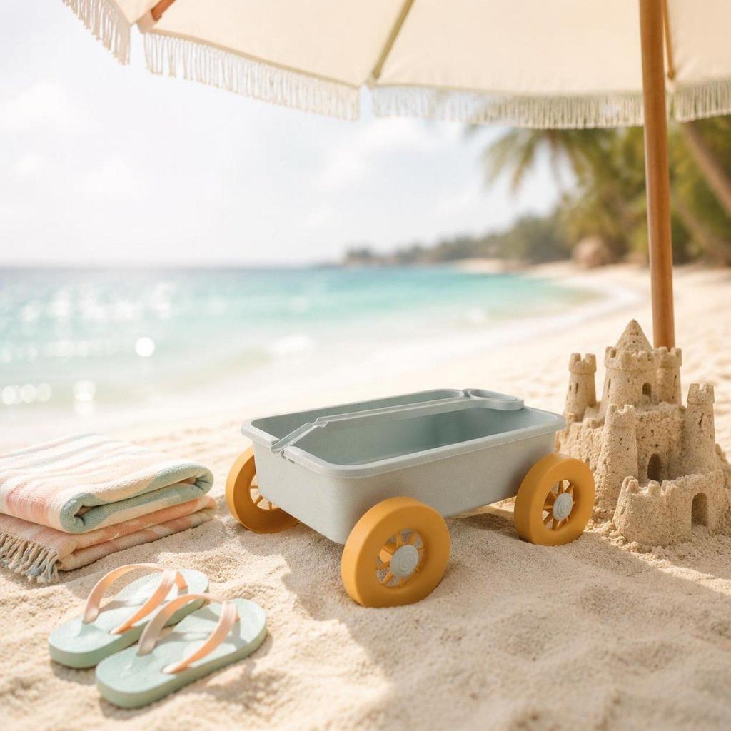 Children Sand Play Equipm Portable Beach Trolley Toy for Kids Active
