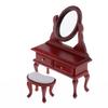 1:12 Dollhouse Miniature Bedroom Dressing Stool with Moving Mirror