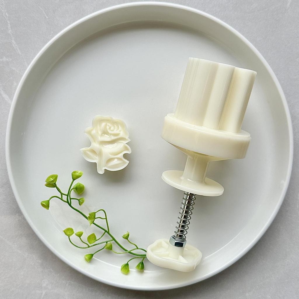 50g 3D Rose Flower Baking Mold Set for Mooncake and Pastry